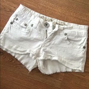White denim shorts